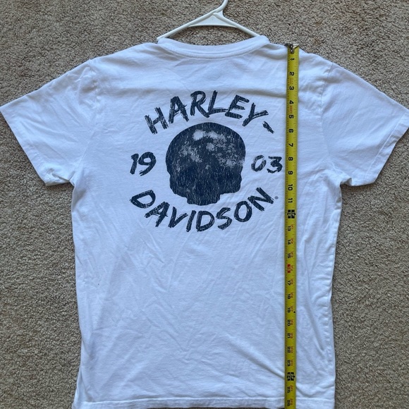 Harley Davidson 1903 White Vneck Tshirt Size M - Picture 4 of 5